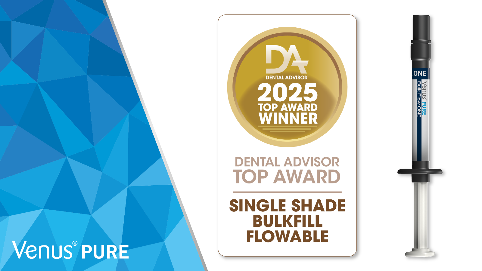 Dental Advisor Award for Venus Bulk Flow ONE